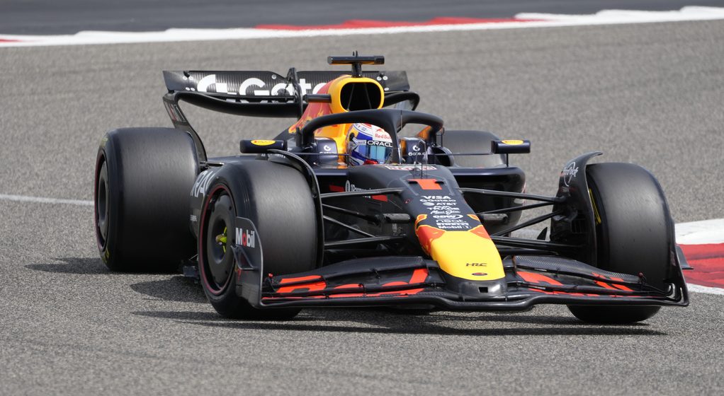 F1 Red Bull driver Max Verstappen of the Netherlands in action during a Formula One pre-season test at the Bahrain International Circuit in Sakhir, Bahrain, Friday, Feb. 28, 2025. (AP Photo/Darko Bandic)