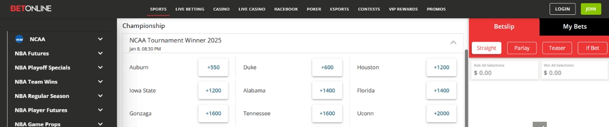 BetOnline March Madness Betting Site