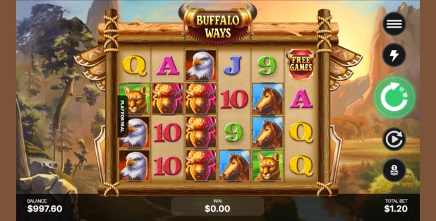 Buffalo Ways real money slot gameplay