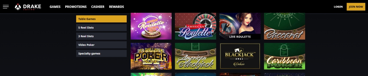 Drake Casino table games