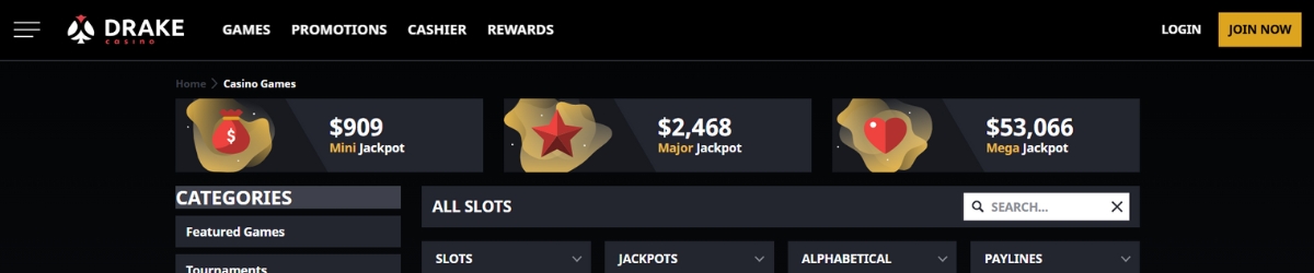Drake Casino slots