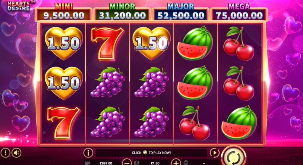 Hearts Desire slot machine hearts