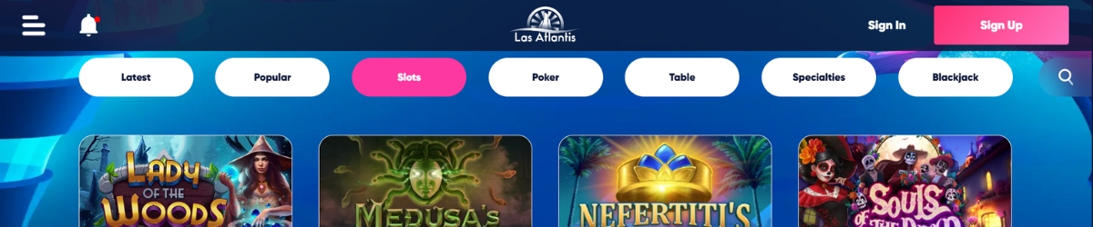 Las Atlantis slots banner