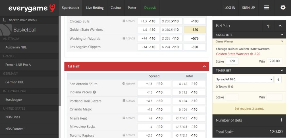 Moneyline odds for Golden State Warriors vs Houston Rockets.