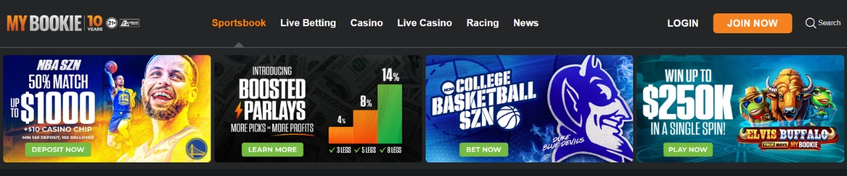 MyBookie Sportsbook interface
