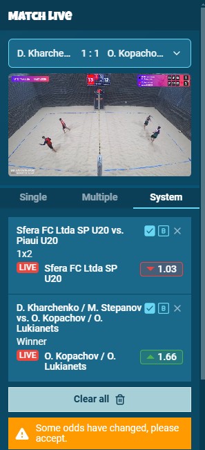 Nalu Casino Live Betting interface
