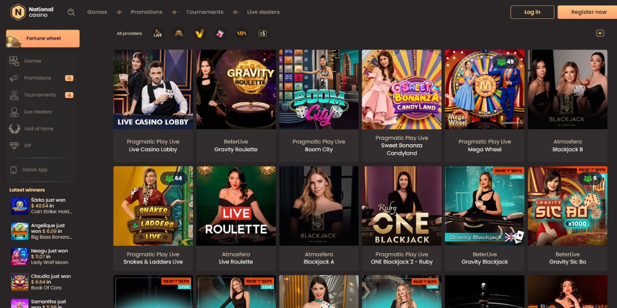 Live Dealer Lobbies at National Casino