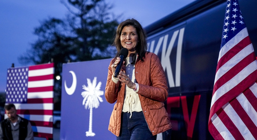 Photo of Nikki Haley campaigning for the South Carolina primaries on February 22nd, 2024
