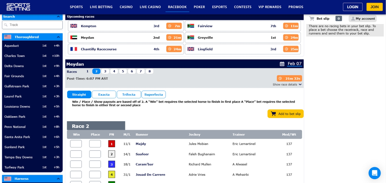 SportsBetting.ag Racebook