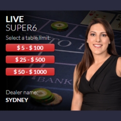 Skip the commission on a winning Banker bet with Live Super 6 Baccarat for strategic fun.