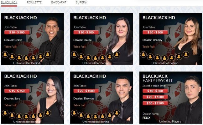 Picture of a live dealer lobby